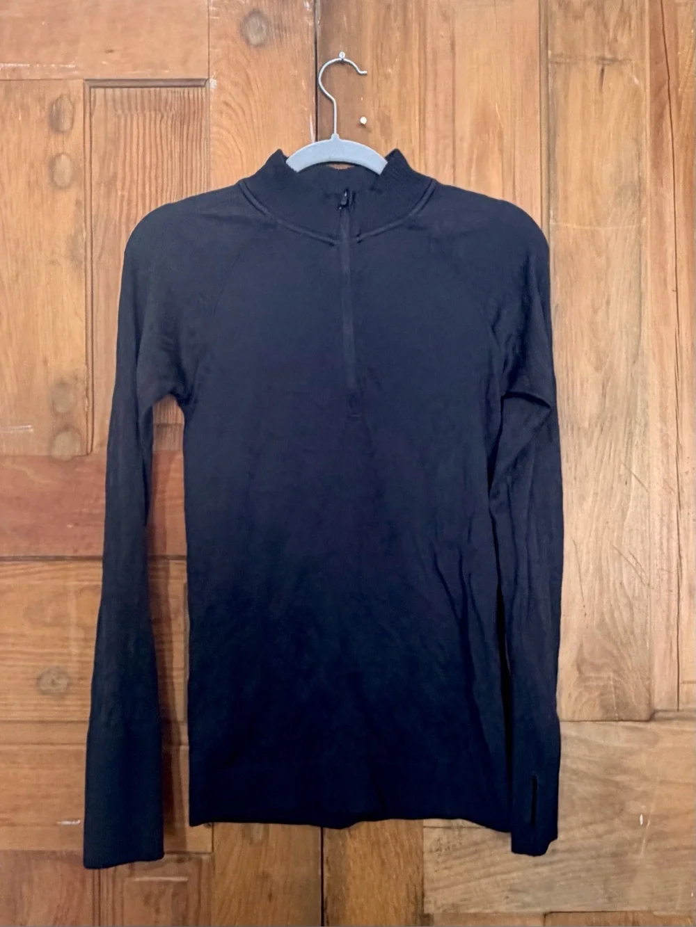 Lululemon – Rest Less 1/2 Zip Pullover – Black Seamless Running Top – Sz. 8